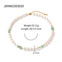 304 Stainless Steel 18K Gold Plated IG Style Simple Style Beaded Pearl Round Necklace main image 2