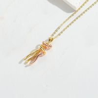 Copper 14K Gold Plated Modern Style Classic Style Commute Inlay Butterfly Zircon Pendant Necklace sku image 2