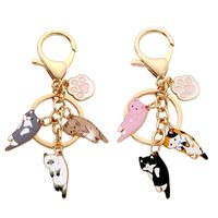 Simple Style Cat Alloy Keychain main image 3