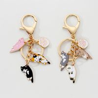 Simple Style Cat Alloy Keychain main image 1