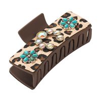 Women's Casual Vacation Classic Style Flower Alloy Inlay Turquoise Glass Hair Claws main image 5