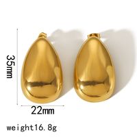 1 Pair Glam Exaggerated Oval Polishing Plating 304 Stainless Steel 18K Gold Plated Ear Studs main image 4
