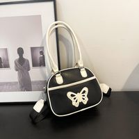 Women's Medium Pu Leather Butterfly Classic Style Sewing Thread Zipper Crossbody Bag main image 3