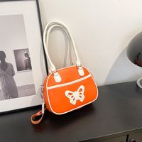 Women's Medium Pu Leather Butterfly Classic Style Sewing Thread Zipper Crossbody Bag main image 8