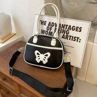 Women's Medium Pu Leather Butterfly Classic Style Sewing Thread Zipper Crossbody Bag main image 9