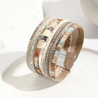 Simple Style Letter Pu Leather Layered Women's Bangle main image 1