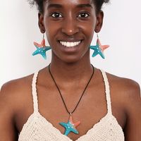 Cute Beach Starfish Arylic Women's Jewelry Set sku image 1