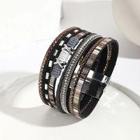 Simple Style Letter Pu Leather Layered Women's Bangle main image 3