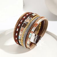 Simple Style Letter Pu Leather Layered Women's Bangle main image 4