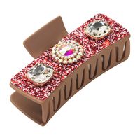 Women's Vacation Simple Style Classic Style Color Block Alloy Glass Inlay Alloy Glass Hair Claws main image 5