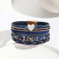 Ethnic Style Classic Style Heart Shape Pu Leather Inlay Rhinestones Women's Bracelets main image 7