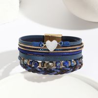 Style Ethnique Style Classique Forme De Cœur Faux Cuir Incruster Strass Femmes Bracelets main image 7