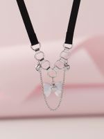 Wholesale Jewelry Modern Style Classic Style Cool Style Cross Sun Bow Knot Synthetic Resin Synthetic Fibre Alloy Rhinestones Inlay Pendant Necklace sku image 3
