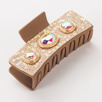 Women's Vacation Simple Style Classic Style Color Block Alloy Glass Inlay Alloy Glass Hair Claws sku image 2
