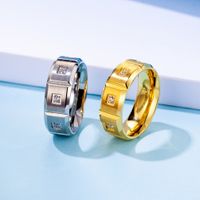 Einfacher Stil Runden Edelstahl 304 Inlay Strasssteine 18 Karat Vergoldet Unisex Ringe main image 1