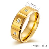 Simple Style Round 304 Stainless Steel Inlay Rhinestones 18K Gold Plated Unisex Rings main image 2