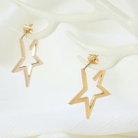 1 Piece Pastoral Simple Style Star Hollow Out Alloy Ear Studs sku image 1