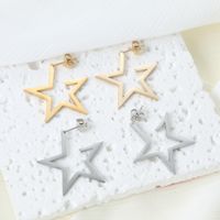 1 Piece Pastoral Simple Style Star Hollow Out Alloy Ear Studs main image 1