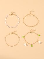 Beach Sweet Leaves Flower Alloy Wholesale Anklet main image 5
