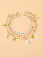 Beach Sweet Leaves Flower Alloy Wholesale Anklet main image 3