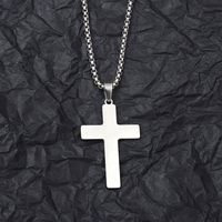 201 Stainless Steel Hip-Hop Hollow Out Human Cross Tree Pendant Necklace sku image 2