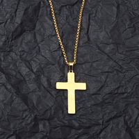 201 Stainless Steel Hip-Hop Hollow Out Human Cross Tree Pendant Necklace sku image 9