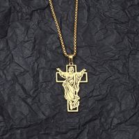 201 Stainless Steel Hip-Hop Cool Style Cross Pendant Necklace main image 4