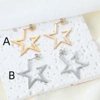 1 Piece Pastoral Simple Style Star Hollow Out Alloy Ear Studs main image 3