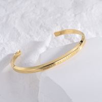 Titanium Steel 18K Gold Plated Simple Style Classic Style Plating Solid Color Bangle sku image 1