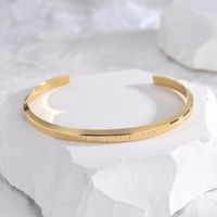 Titanium Steel 18K Gold Plated Simple Style Classic Style Plating Solid Color Bangle main image 1