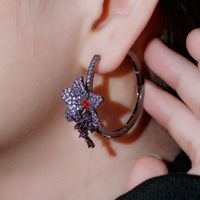 1 Pair Vintage Style Classic Style Geometric Flower Inlay Copper Zircon Earrings main image 1