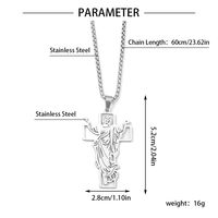 201 Stainless Steel Hip-Hop Cool Style Cross Pendant Necklace main image 2