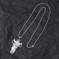 201 Stainless Steel Hip-Hop Cool Style Cross Pendant Necklace main image 5