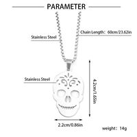 201 Stainless Steel Hip-Hop Hollow Out Round Life Tree Skull Pendant Necklace main image 2