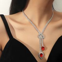 Wholesale Korean Geometric Crystal Necklace Earring Two-piece Set Nihaojewelry sku image 3