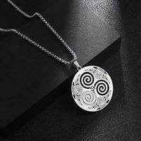 201 Stainless Steel Hip-Hop Hollow Out Round Life Tree Skull Pendant Necklace sku image 2