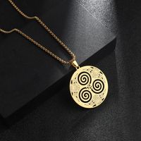 Basic Classic Style Commute Geometric Round Spiral 201 Stainless Steel Unisex Pendant Necklace sku image 2