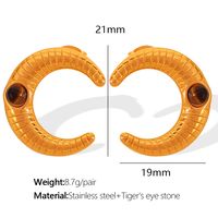 1 Pair Vintage Style Moon Plating Inlay Titanium Steel Glass Stone 18K Gold Plated Ear Studs main image 8