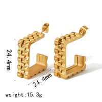 1 Pair Vintage Style Geometric Polishing Plating 304 Stainless Steel 18K Gold Plated Ear Studs main image 4
