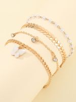 Casual Beach Simple Style Butterfly Alloy Pearl Inlay Rhinestones Women's Bracelets main image 4