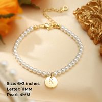 Wholesale Casual Classic Style Letter Copper Pearl Bracelets main image 2