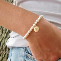 Wholesale Casual Classic Style Letter Copper Pearl Bracelets main image 4