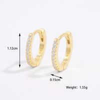 1 Paar Romantisch Glänzend Runden Überzug Inlay Sterling Silber Zirkon 14 Karat Vergoldet Weißgold Plattiert Ohrringe sku image 1