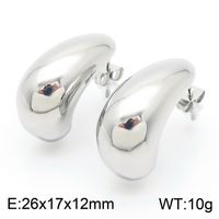 1 Pair Basic Water Droplets Plating Titanium Steel 18K Gold Plated Ear Studs sku image 1
