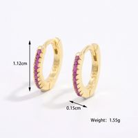 1 Paar Romantisch Glänzend Runden Überzug Inlay Sterling Silber Zirkon 14 Karat Vergoldet Weißgold Plattiert Ohrringe sku image 5