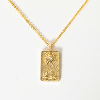 Copper 14K Gold Plated 18K Gold Plated IG Style Baroque Style Modern Style Inlay Card Zircon Pendant Necklace sku image 2