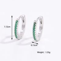 1 Paar Romantisch Glänzend Runden Überzug Inlay Sterling Silber Zirkon 14 Karat Vergoldet Weißgold Plattiert Ohrringe sku image 9