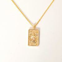 Copper 14K Gold Plated 18K Gold Plated IG Style Baroque Style Modern Style Inlay Card Zircon Pendant Necklace main image 8