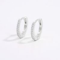 1 Pair Romantic Shiny Round Plating Inlay Sterling Silver Zircon 14K Gold Plated White Gold Plated Earrings main image 3