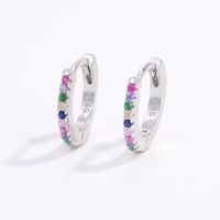 1 Pair Romantic Shiny Round Plating Inlay Sterling Silver Zircon 14K Gold Plated White Gold Plated Earrings main image 4